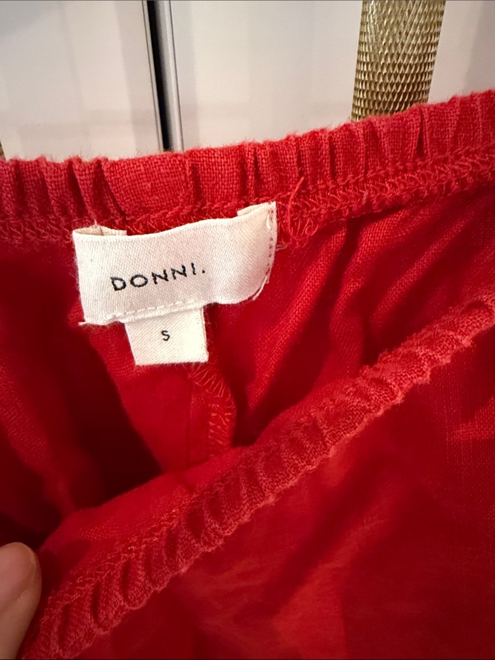 DONNI. Linen Crop Stripe Pant Sz small pepper - Picture 2 of 4